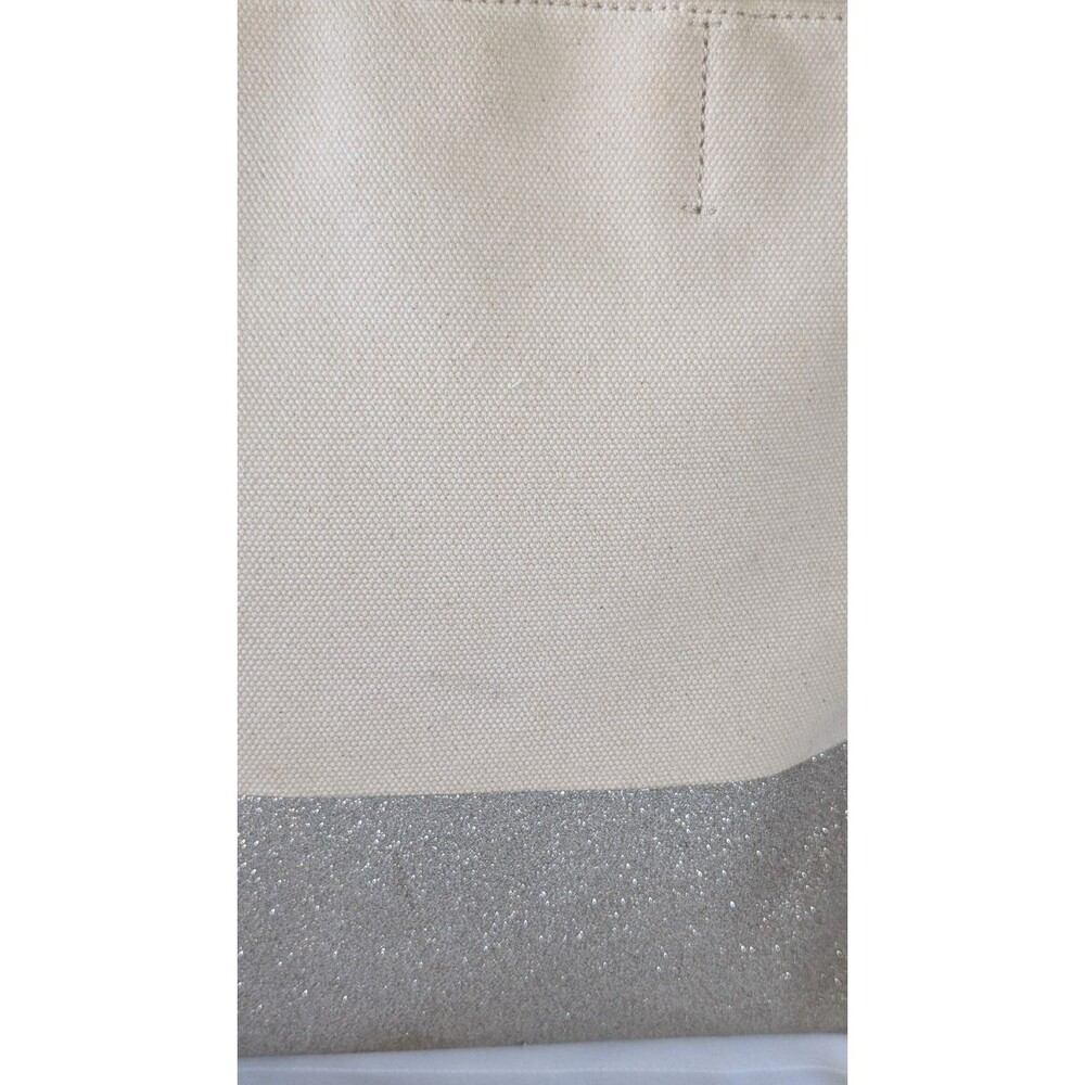 Kate Spade Disney Fairytale Fashionable Canvas Tote Bag Silver Glitter Black - Picture 11 of 16